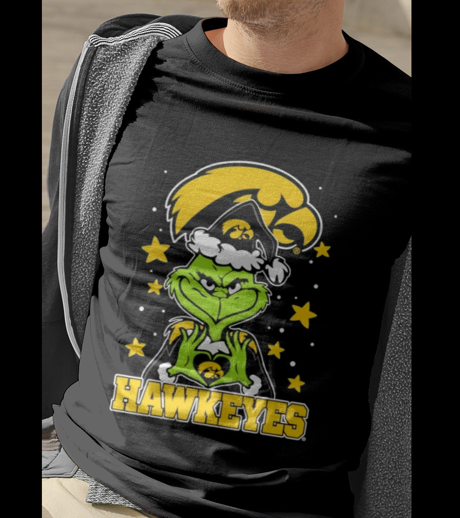 Iowa Hawkeyes Grinch Christmas NCAA Fan Gear T-Shirt