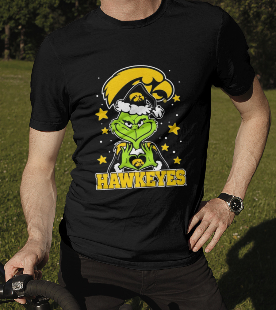 Iowa Hawkeyes Grinch Christmas NCAA Fan Gear T-Shirt