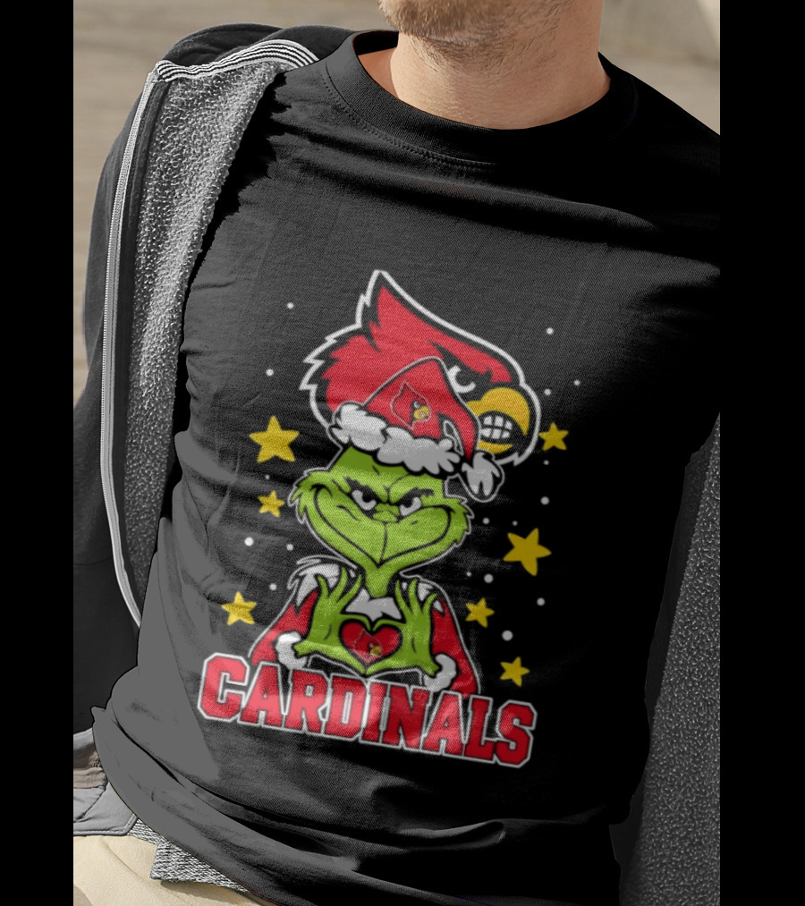 Louisville Cardinals Christmas Grinch Holiday Spirit T-Shirt