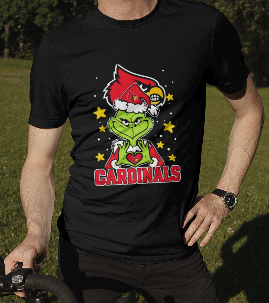 Louisville Cardinals Christmas Grinch Holiday Spirit T-Shirt