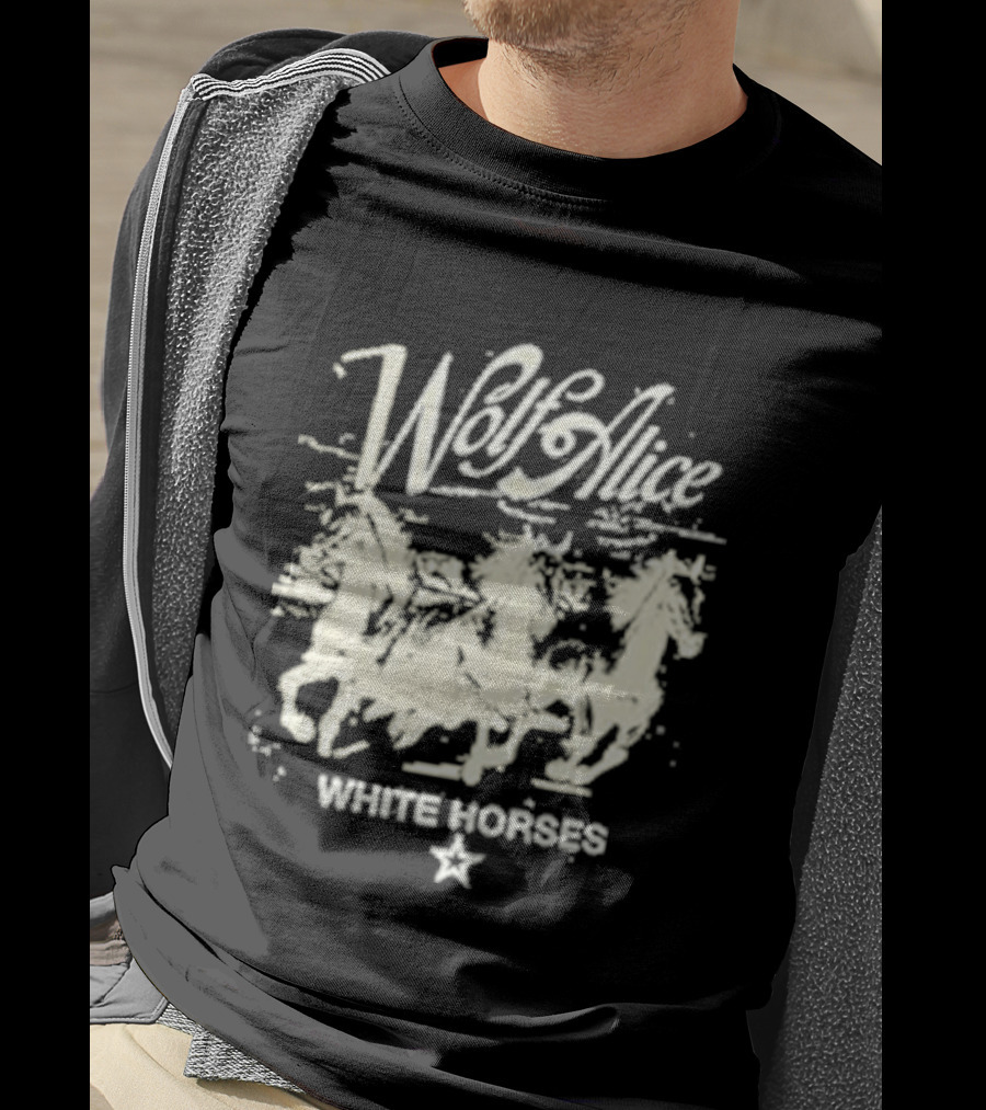 Wolf Alice White Horses Star Motif T-Shirt