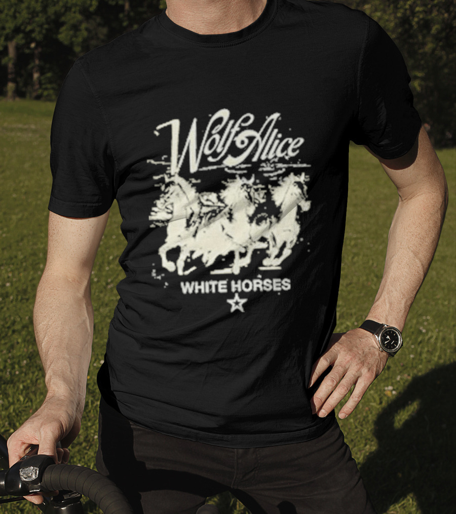 Wolf Alice White Horses Star Motif T-Shirt