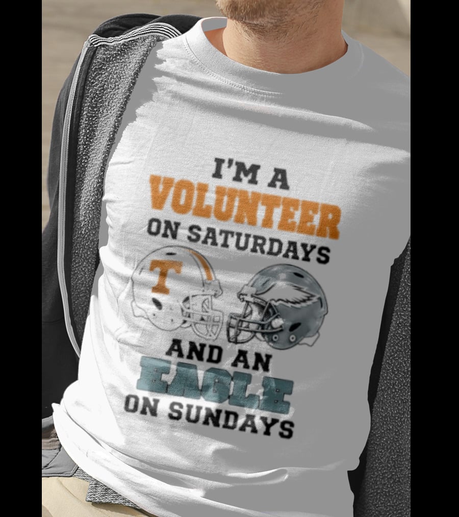 I'm A Volunteer On Saturdays And An Eagle On Sundays Football Helmets T-Shirt