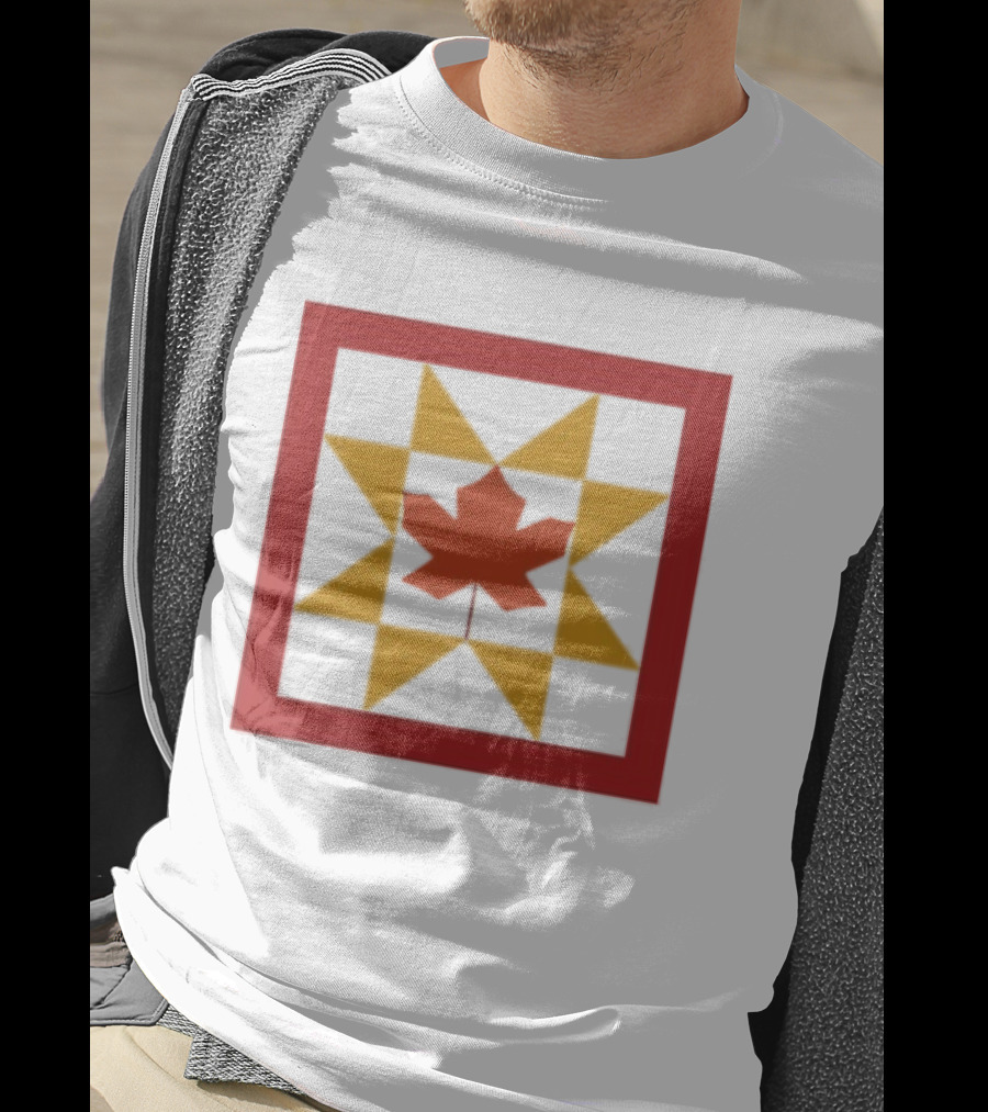 Kentucky Fall Quilt Maple Leaf Star Patchwork T-Shirt