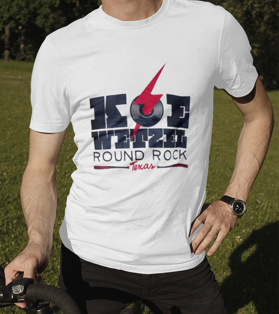 Koe Wetzel Round Rock Texas Red Lightning Bolt And Record T-Shirt