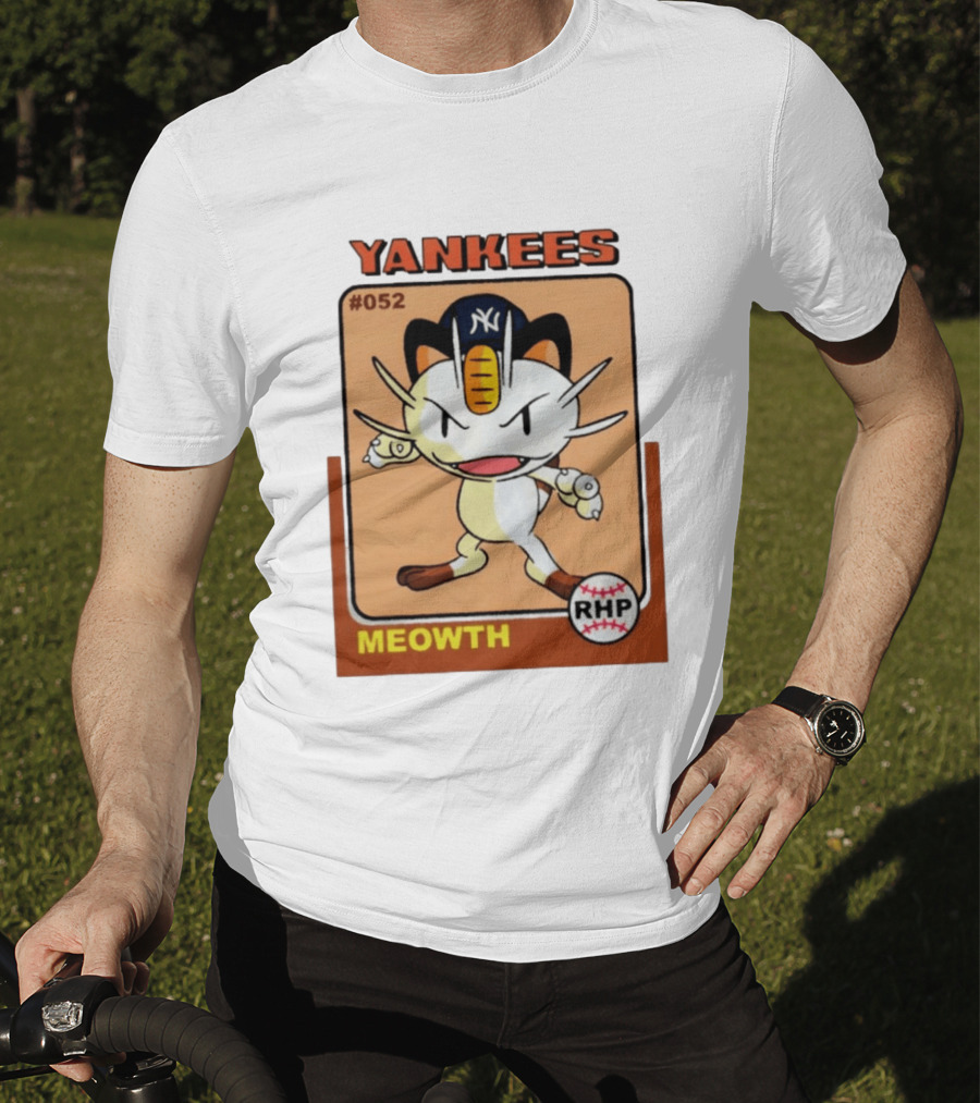 Yankees Meowth #052 RHP Baseball Card T-Shirt