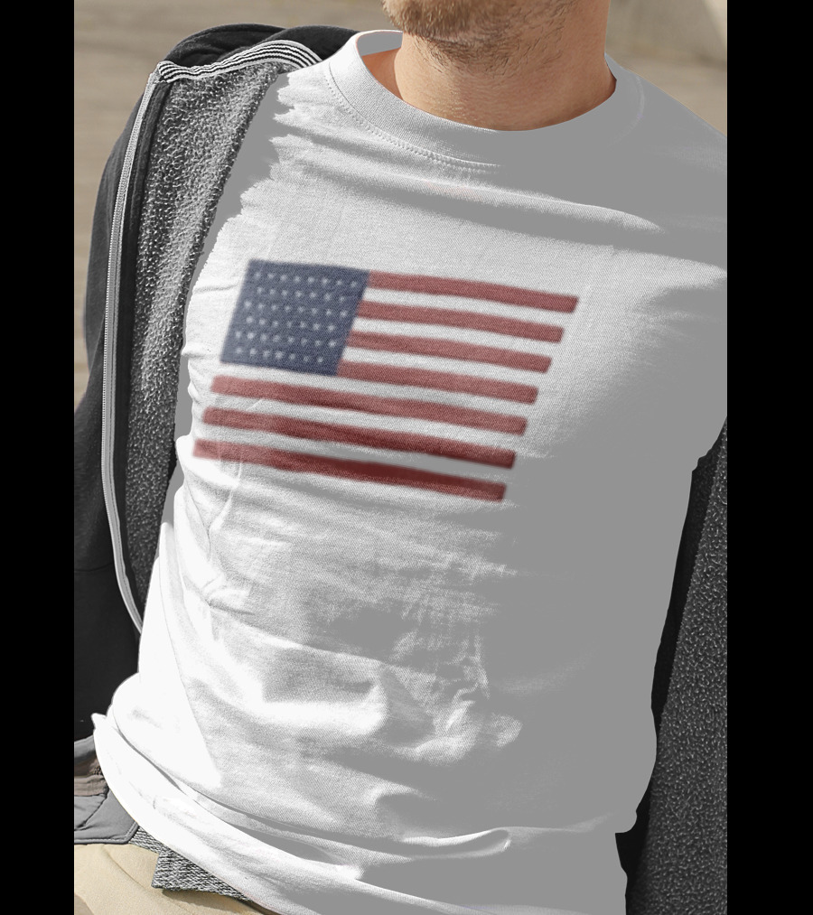 Pure Baseball American Flag Grey Stars And Stripes Iconic Heritage T-Shirt