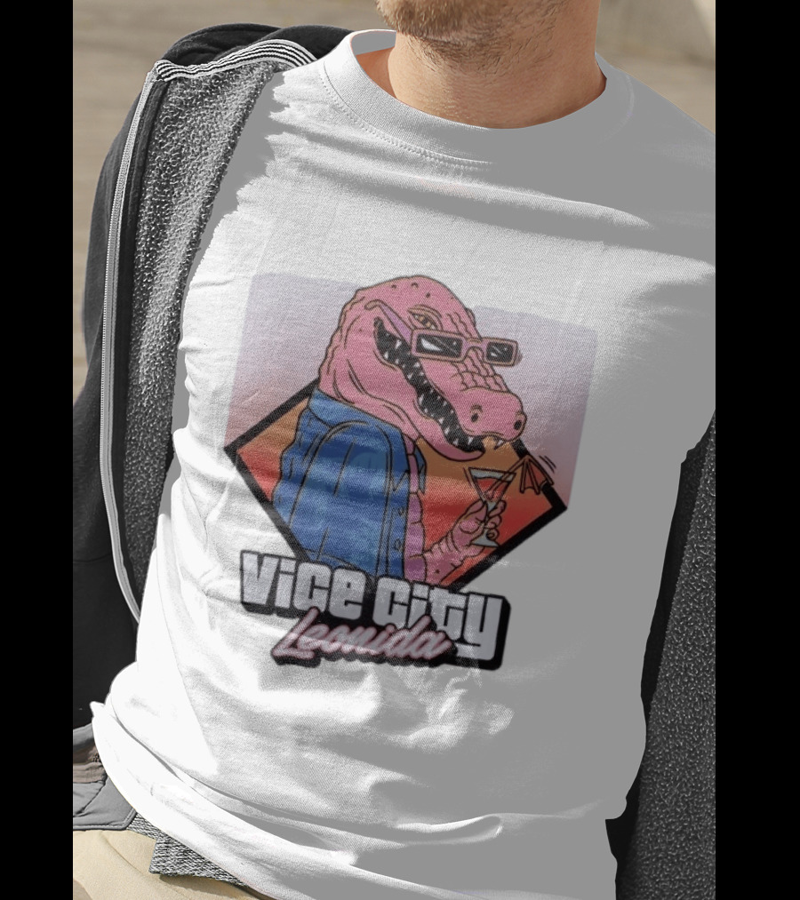 Grand Theft Auto Vice City Leonida Gator With Cocktail Rockstar Games VI T-Shirt