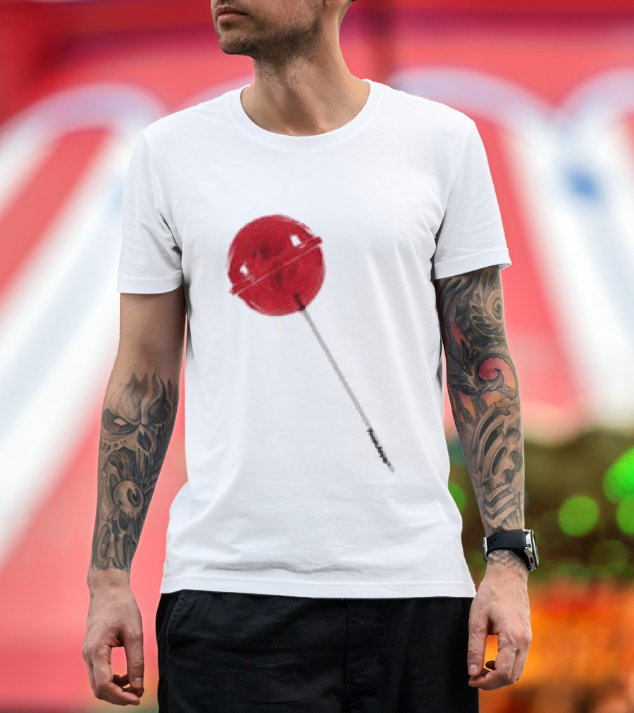 Twojeys Lollipop White Red Candy Stick T-Shirt
