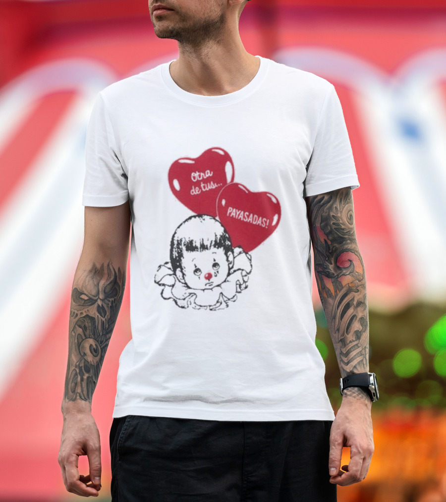 Willy Chavarria Payasadas Red Heart Balloons And Child Clown T-Shirt
