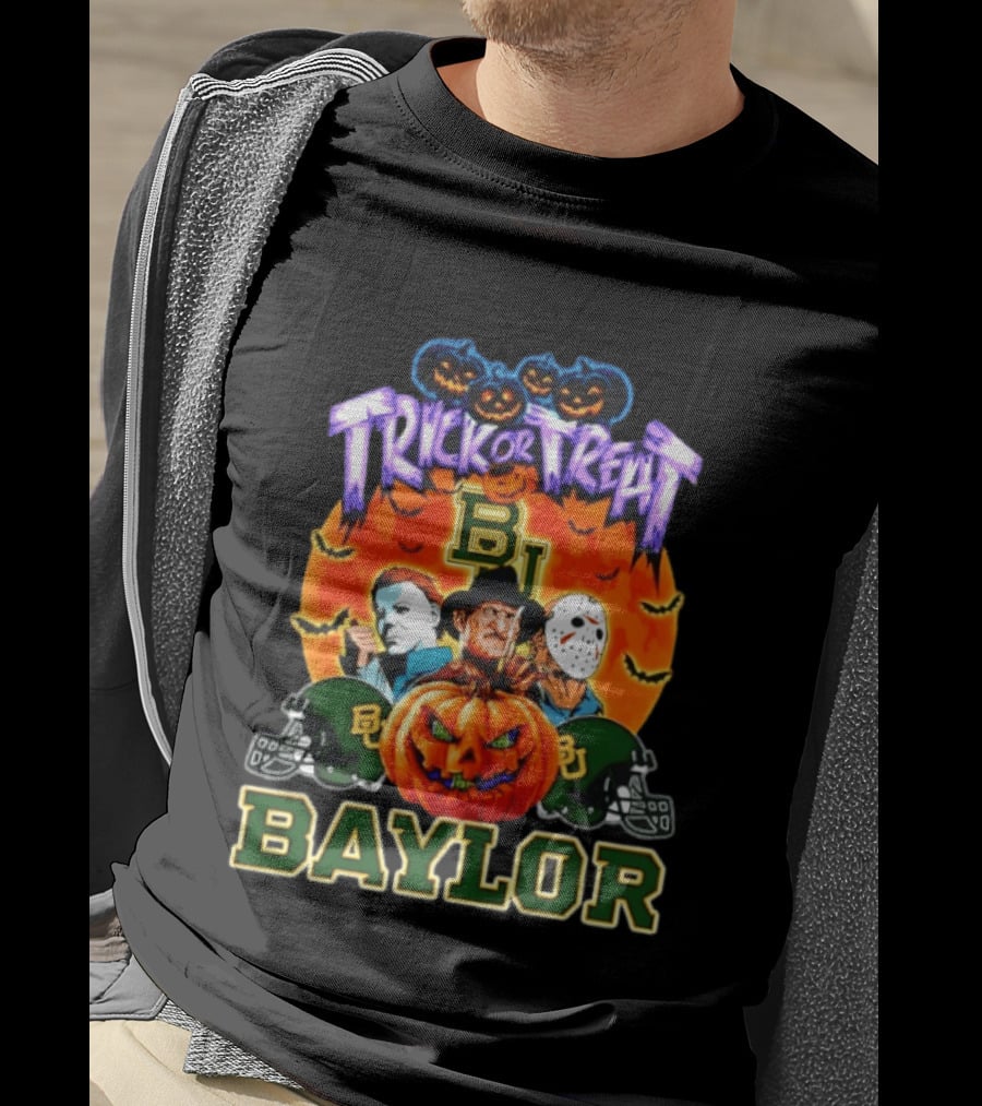 Baylor Bears Halloween 2026 Trick Or Treat Horror Characters T-Shirt