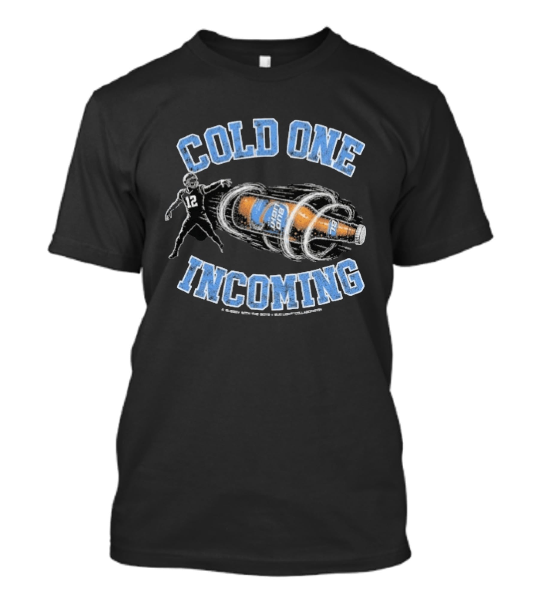 Bussin' With The Boys Bud Light Cold One Incoming Football Player Holding Beer T-Shirt