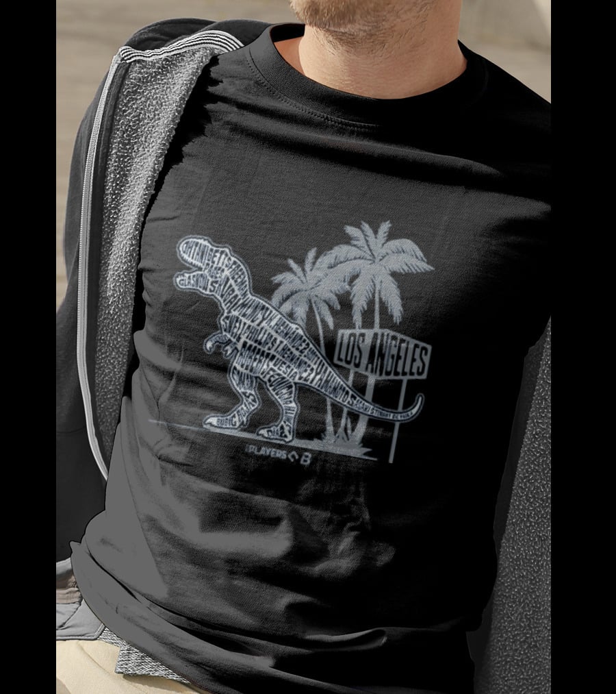 Players Los Angeles Dinosaurs Baseball Palm Trees T-Shirt