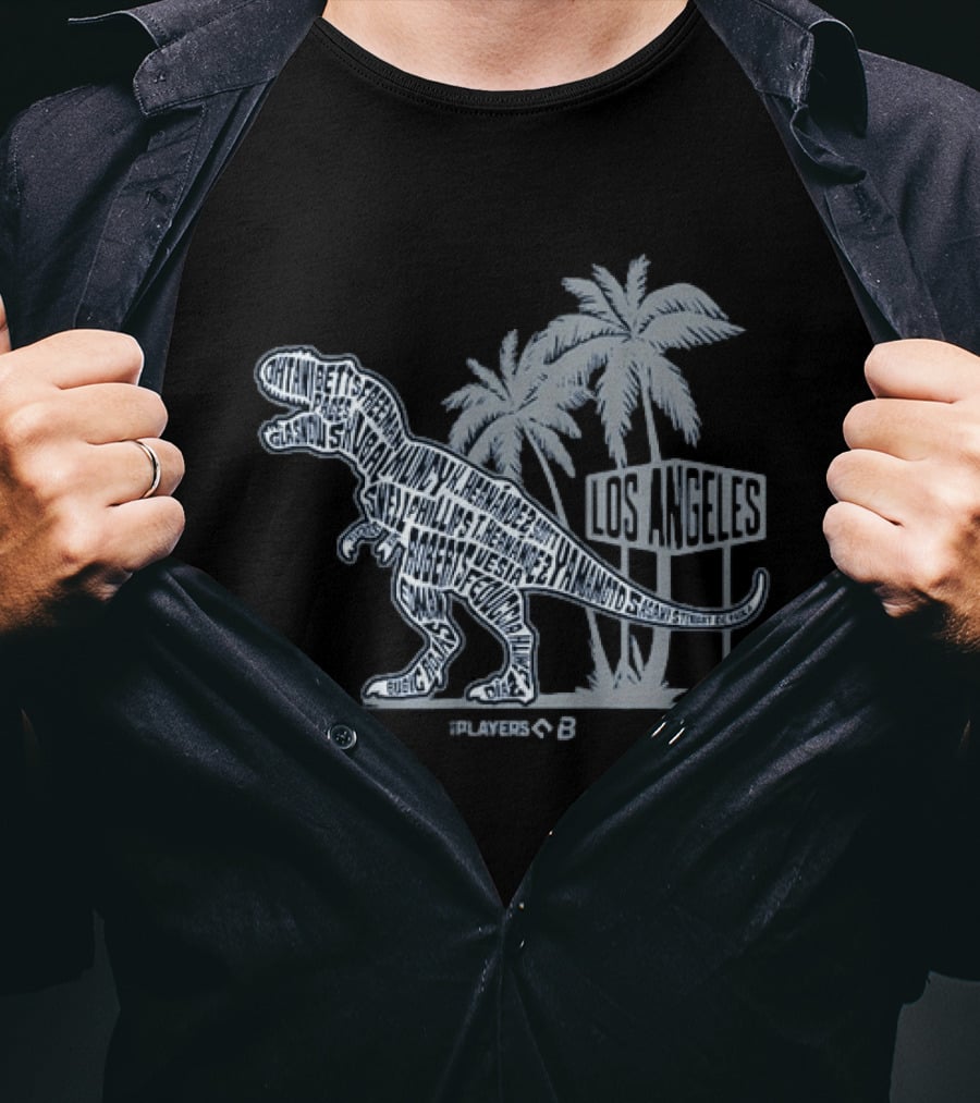 Players Los Angeles Dinosaurs Baseball Palm Trees T-Shirt