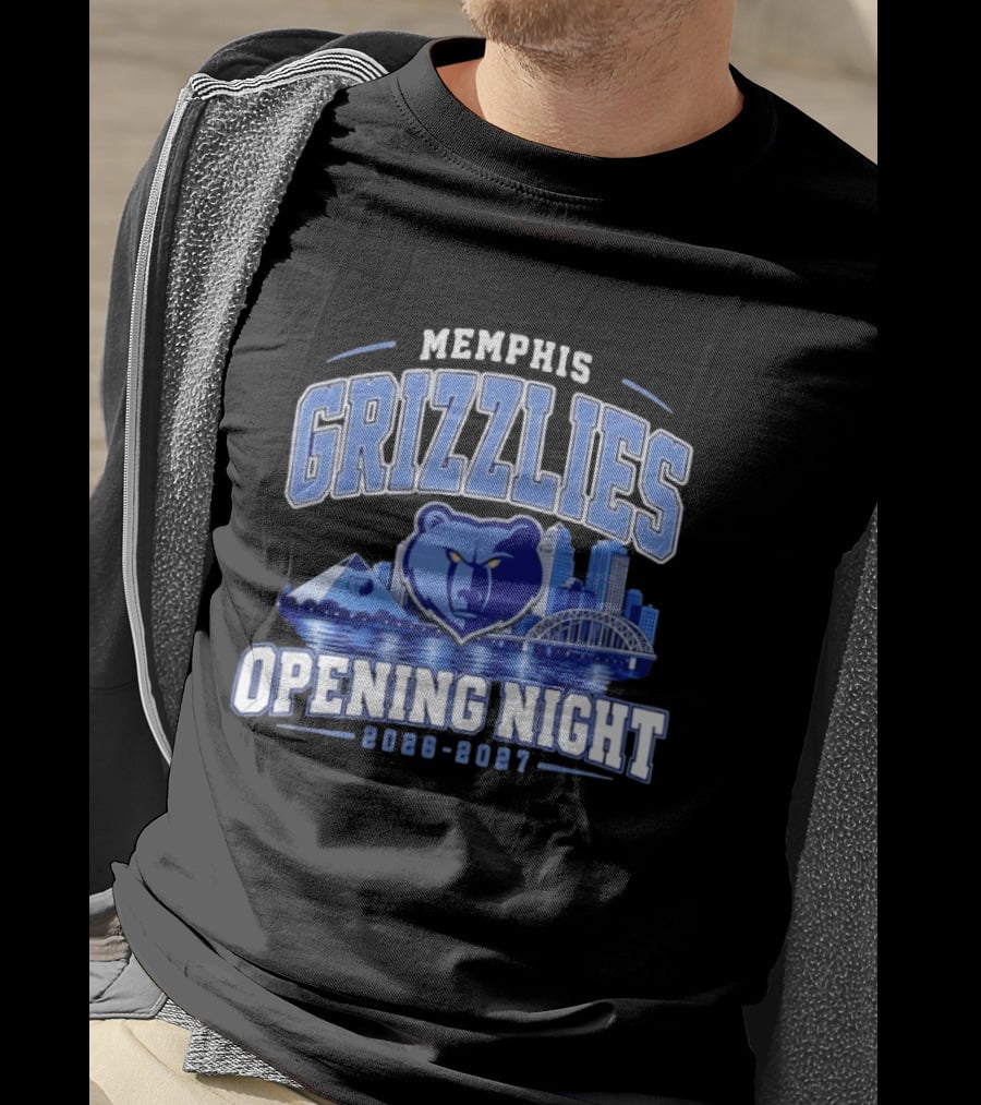 Memphis Grizzlies Opening Night 2026 2027 City Skyline NBA T-Shirt