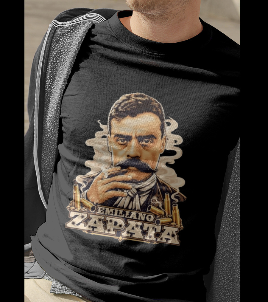 Emiliano Zapata Mexican Revolution Smoking Gun T-Shirt