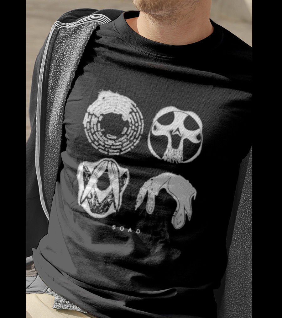 System Of A Down SOAD All For One Skulls T-Shirt