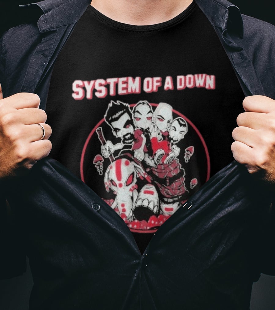System Of A Down Mushroom People Iconic Band T-Shirt