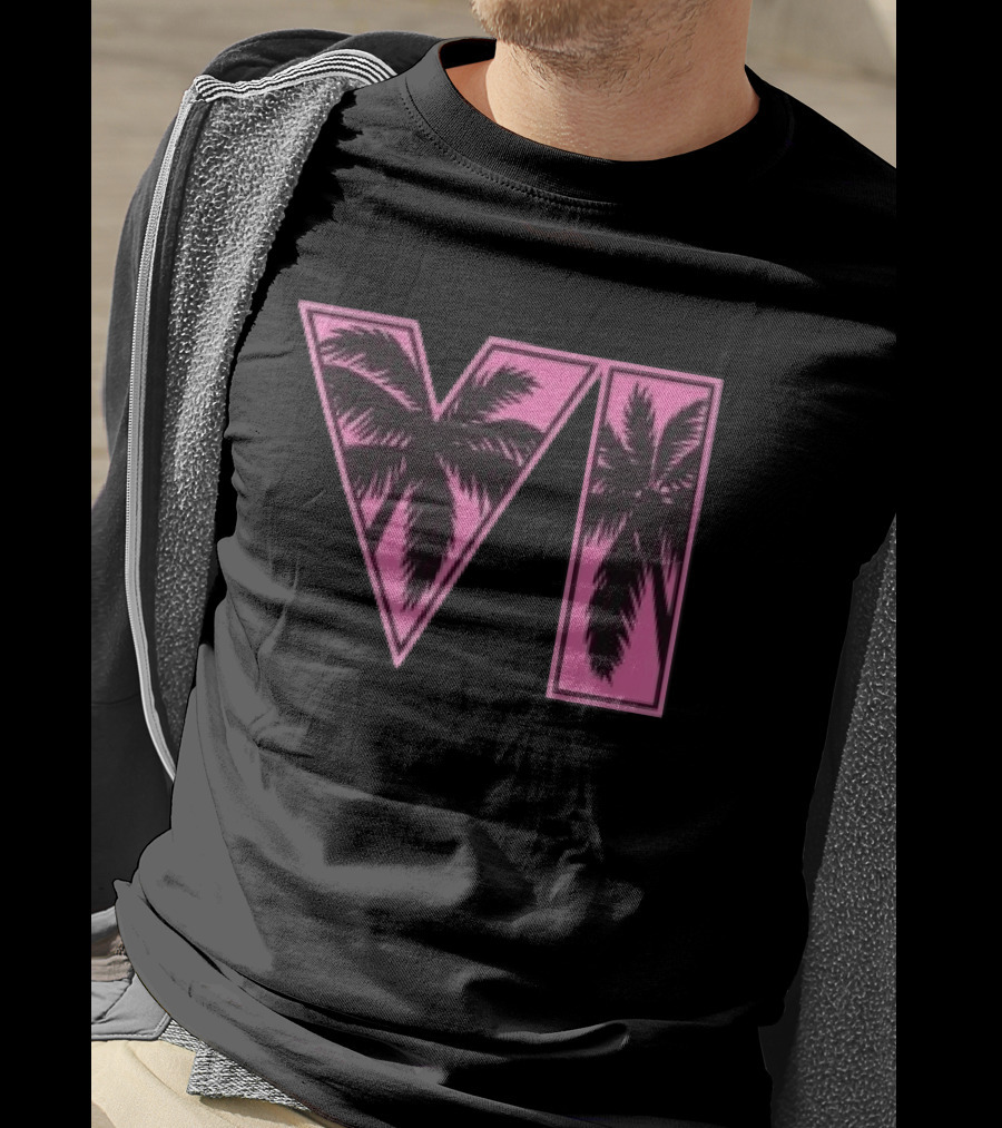 Rockstar Games Grand Theft Auto VI Pink Palm Trees T-Shirt