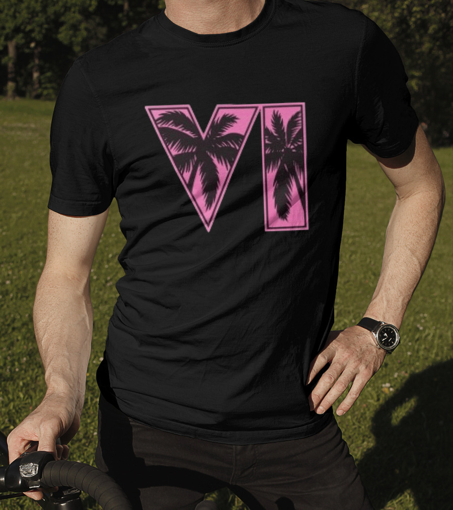Rockstar Games Grand Theft Auto VI Pink Palm Trees T-Shirt