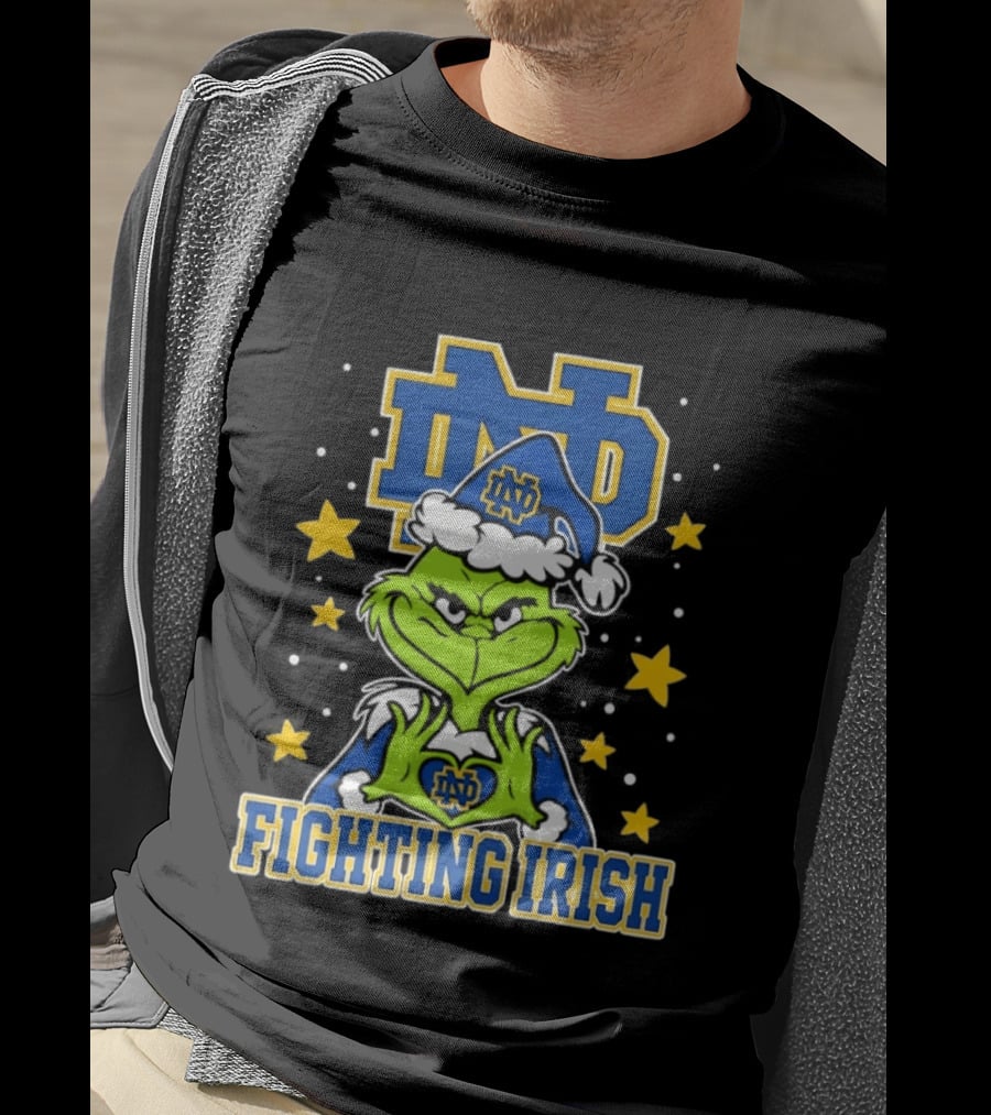Notre Dame Fighting Irish Grinch Christmas ND T-Shirt