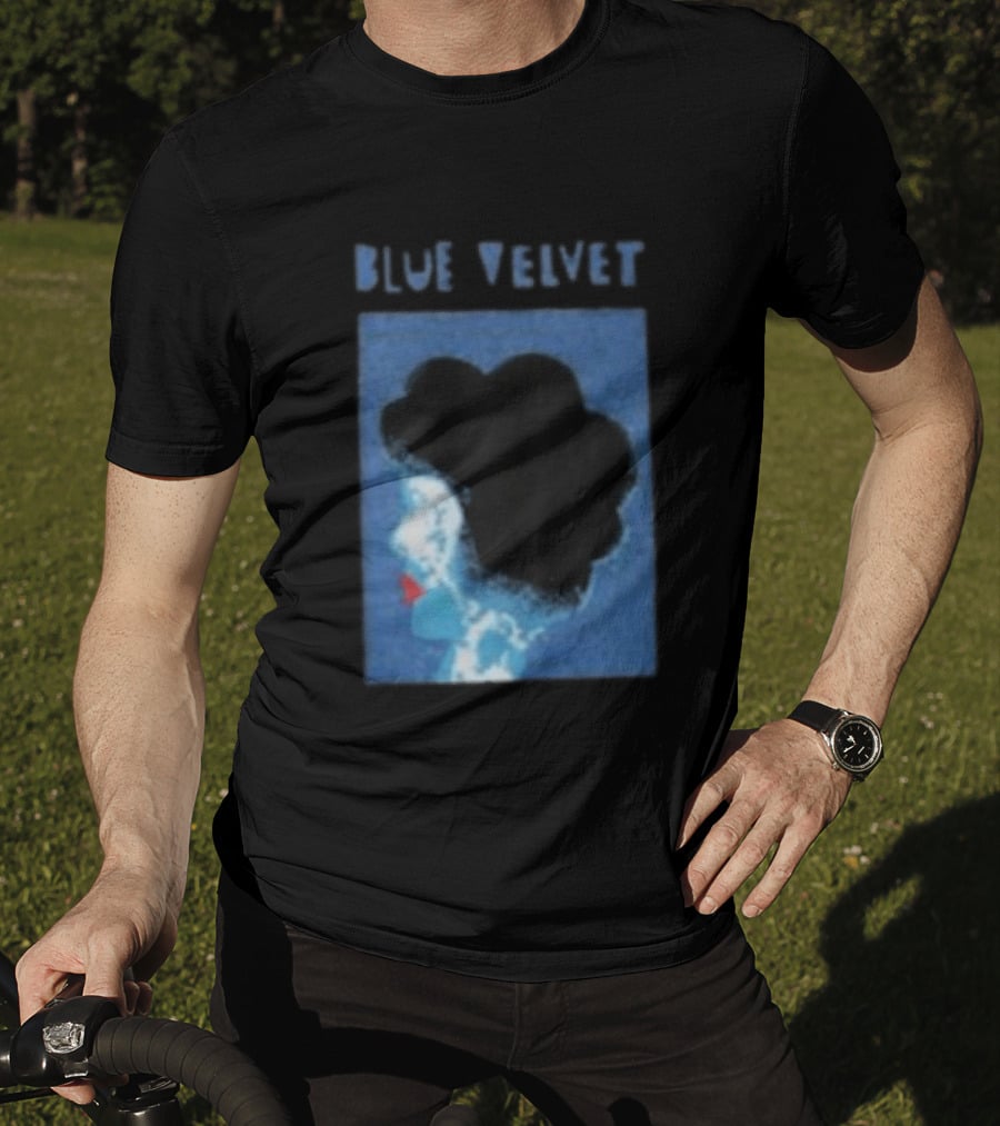 Blue Velvet Afro Silhouette Red Lips T-Shirt