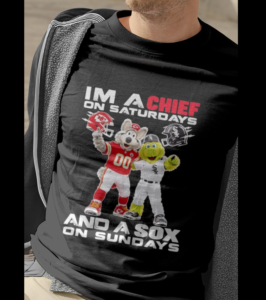 I'm A Chief On Saturdays And A Sox On Sundays Kansas City Chicago Mascots T-Shirt