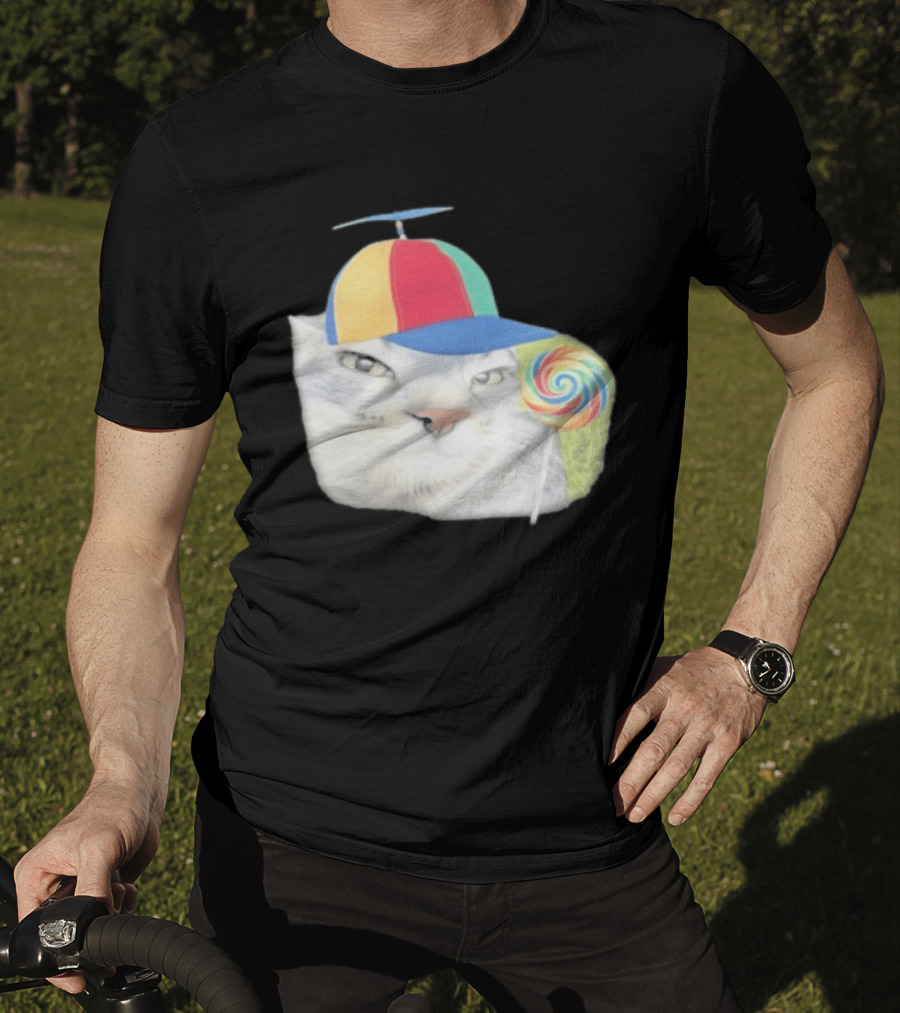 Silly Kitty Cat Candy Rainbow Cap Lollipop T-Shirt