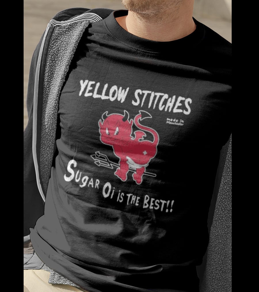 Yellow Stitches Sugar Oi Is The Best Devil T-Shirt
