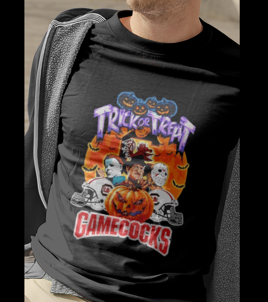 South Carolina Gamecocks Halloween 2026 Horror Characters Trick Or Treat T-Shirt