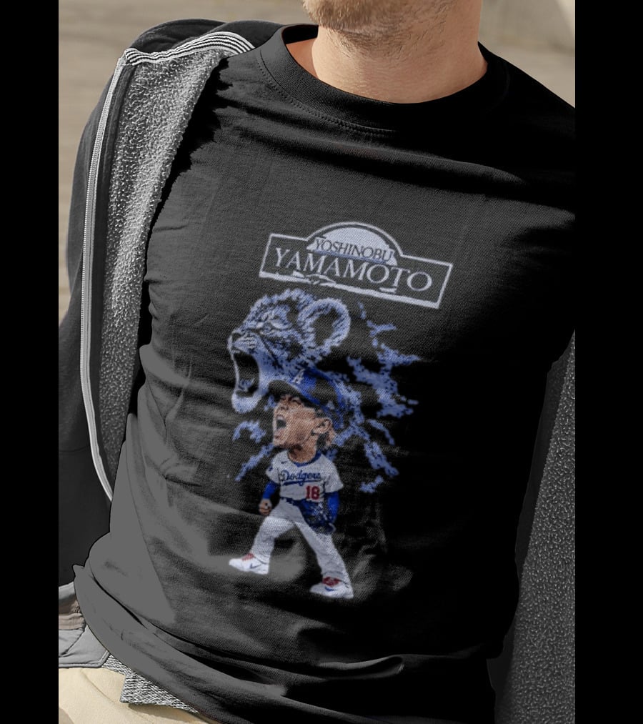 Yoshinobu Yamamoto Baby Lion Los Angeles Dodgers Number 18 T-Shirt