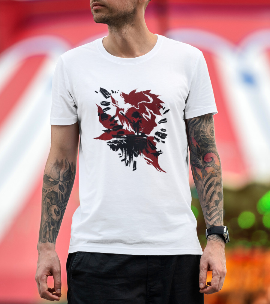 Bastion The Kid Red Silhouette Gaming T-Shirt