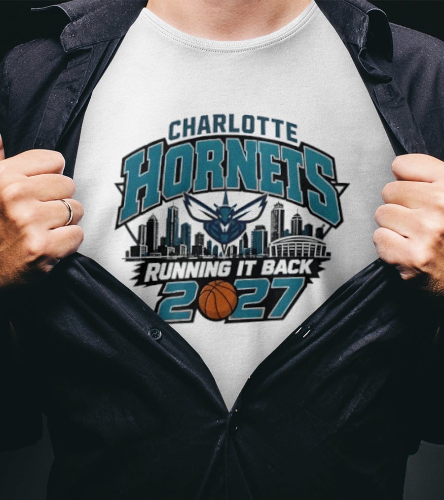 Charlotte Hornets 2027 Skyline Running It Back NBA T-Shirt