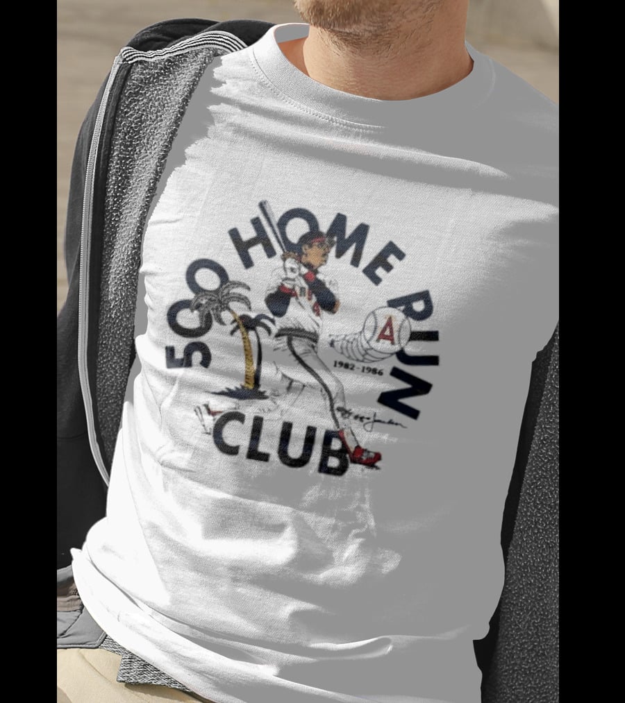 Los Angeles Angels Reggie Jackson 500 Home Run Club California 1982 T-Shirt