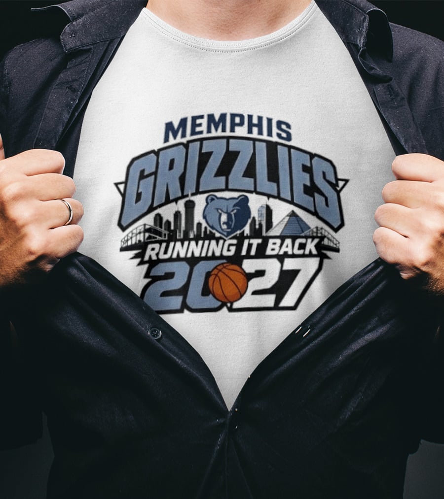 Memphis Grizzlies Running It Back 2027 Skyline Basketball T-Shirt