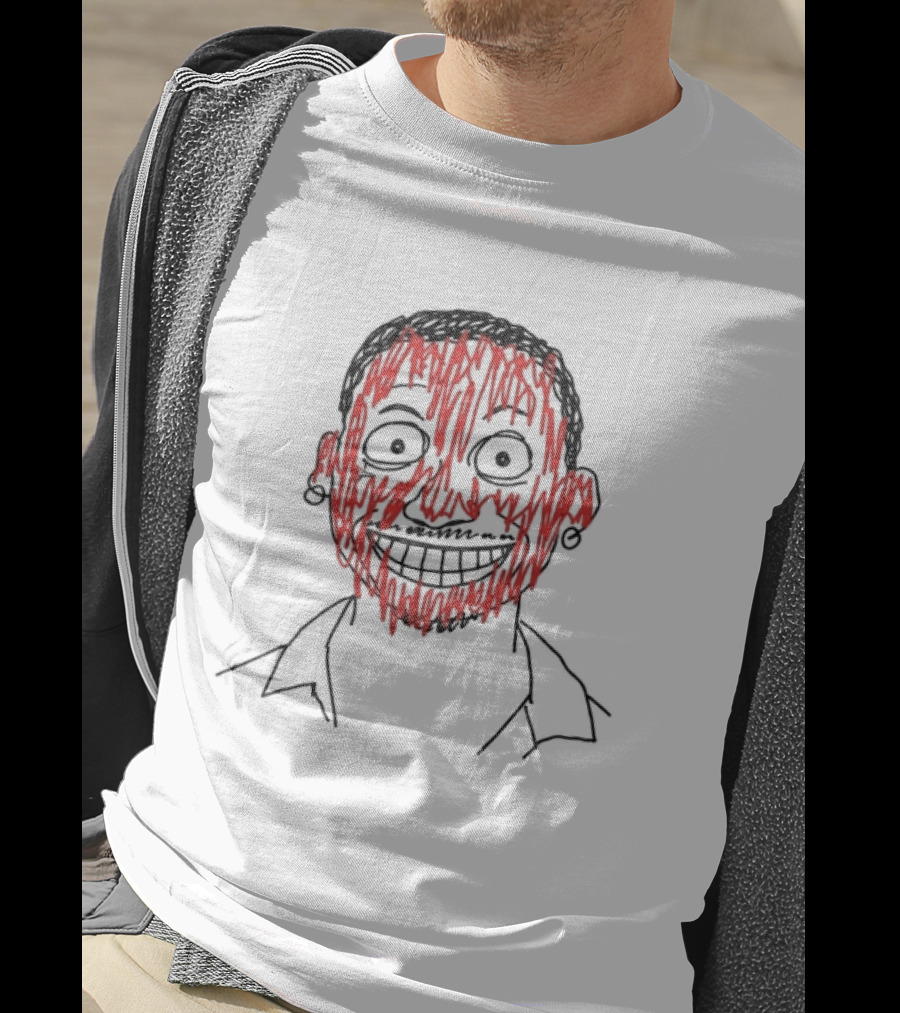 Night Lovell Store Scribble Ringer Nightmarish Grinning Face T-Shirt