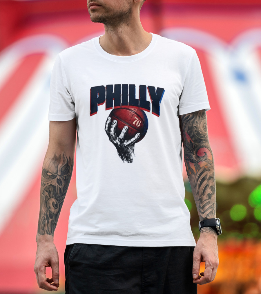 Philly Basketball 76 Hand T-Shirt