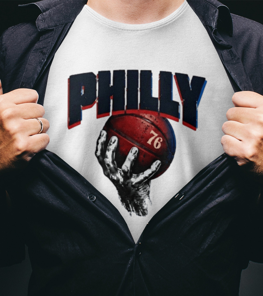 Philly Basketball 76 Hand T-Shirt