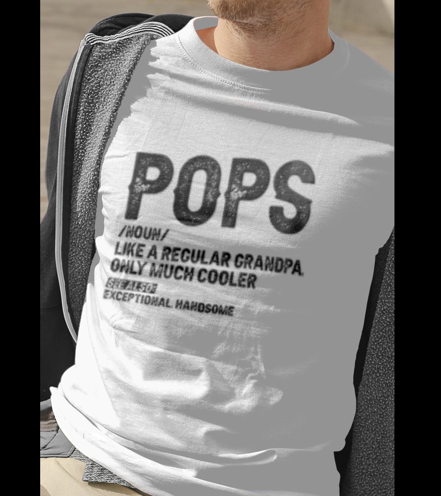 Pops Noun Regular Grandpa Cooler Exceptional Handsome T-Shirt