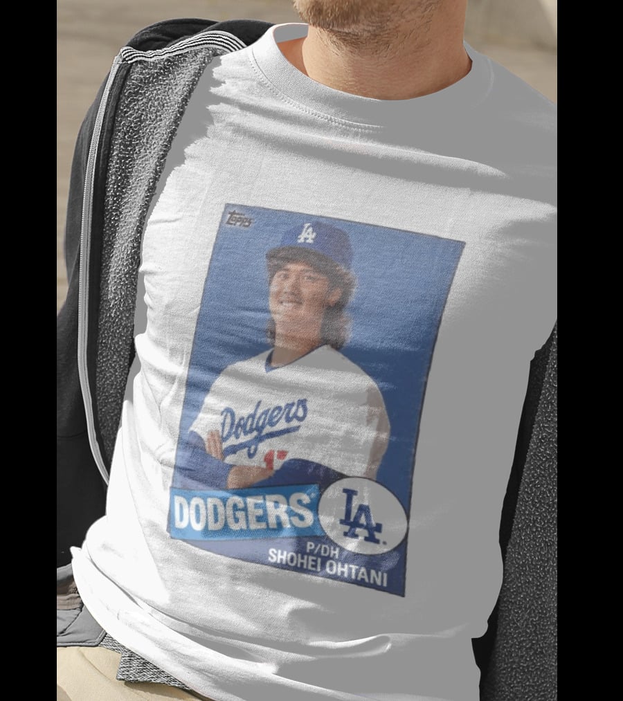 Shohei Ohtani Dodgers P/DH 80s Topps Los Angeles Baseball Card T-Shirt