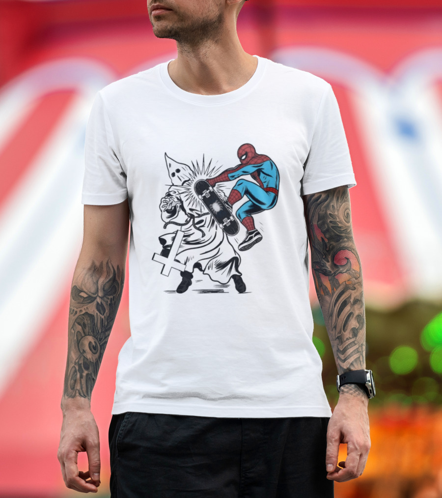 Spider Man Anti Racism Skateboard Pop Culture T-Shirt