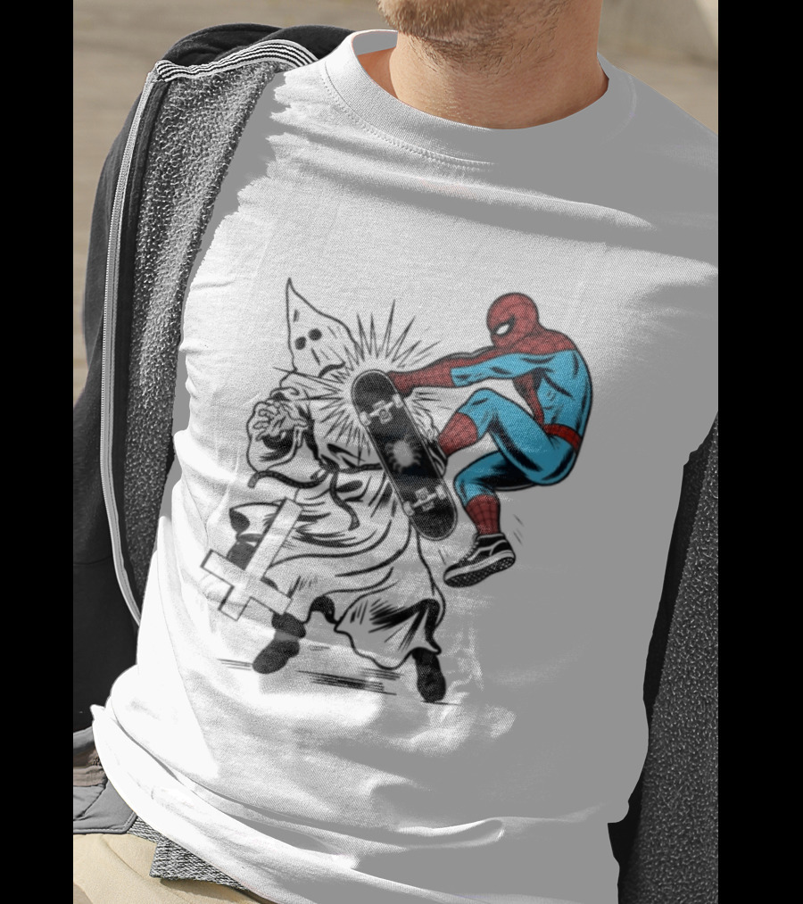 Spider Man Anti Racism Skateboard Pop Culture T-Shirt