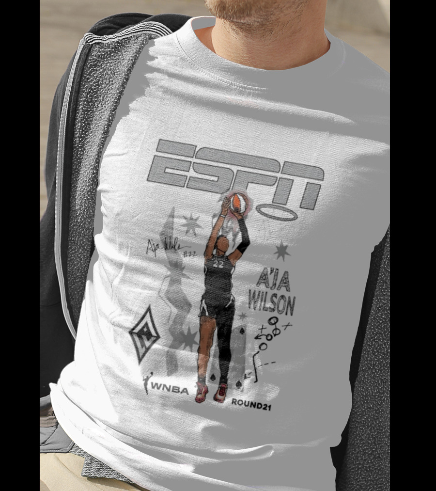 ESPN WNBA A'Ja Wilson Round21 Basketball Player T-Shirt