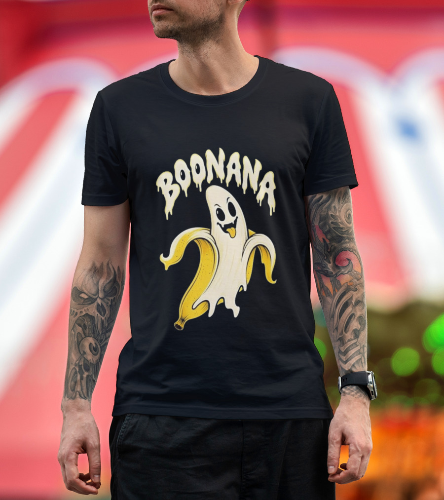 Boonana Spooky Ghost Pun Halloween Banana T-Shirt