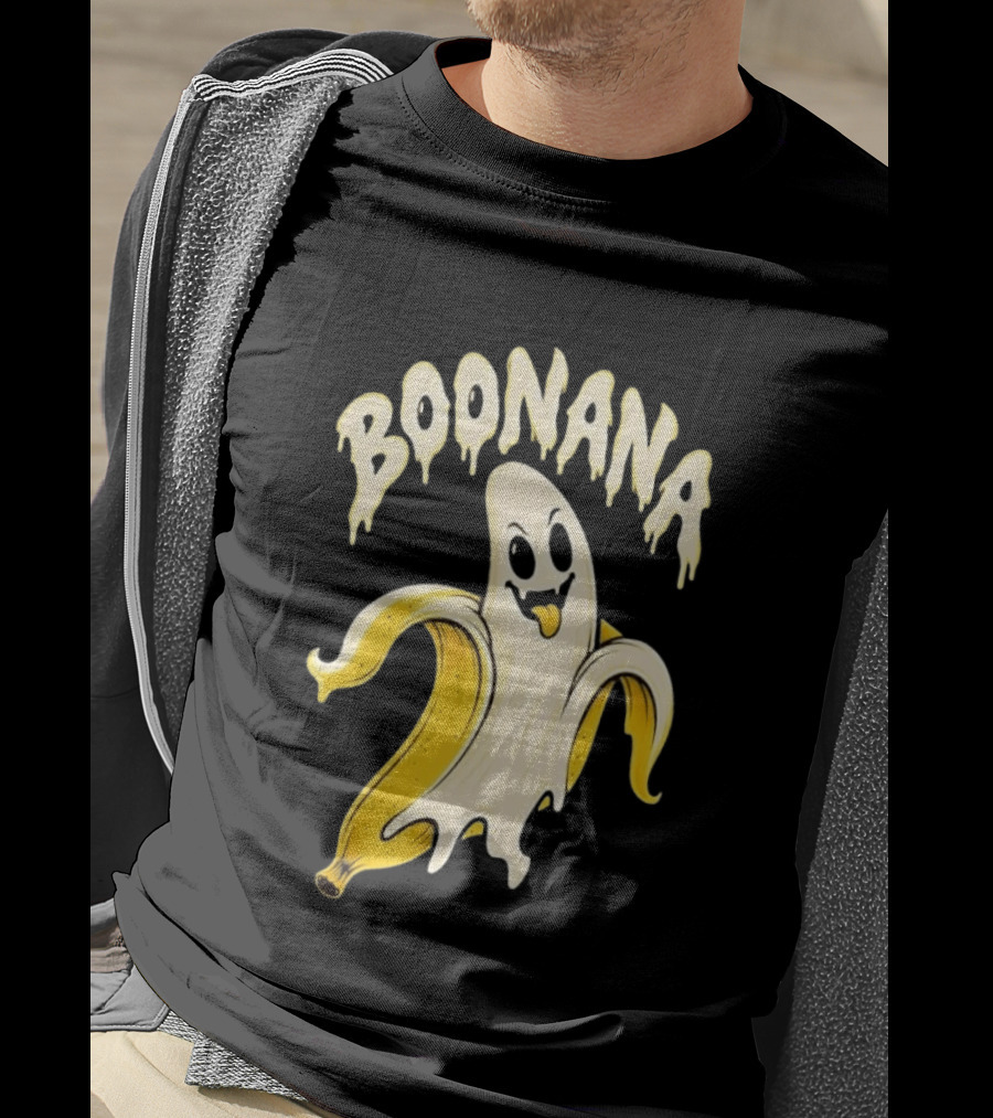 Boonana Spooky Ghost Pun Halloween Banana T-Shirt