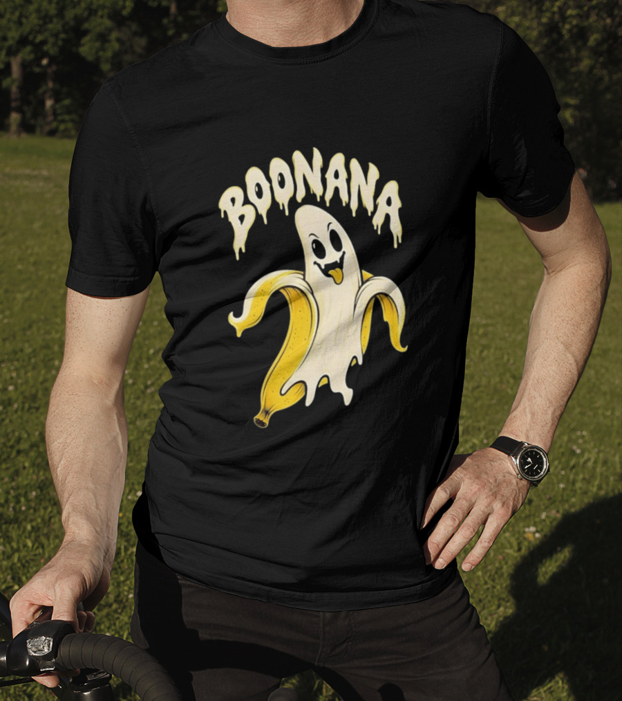 Boonana Spooky Ghost Pun Halloween Banana T-Shirt