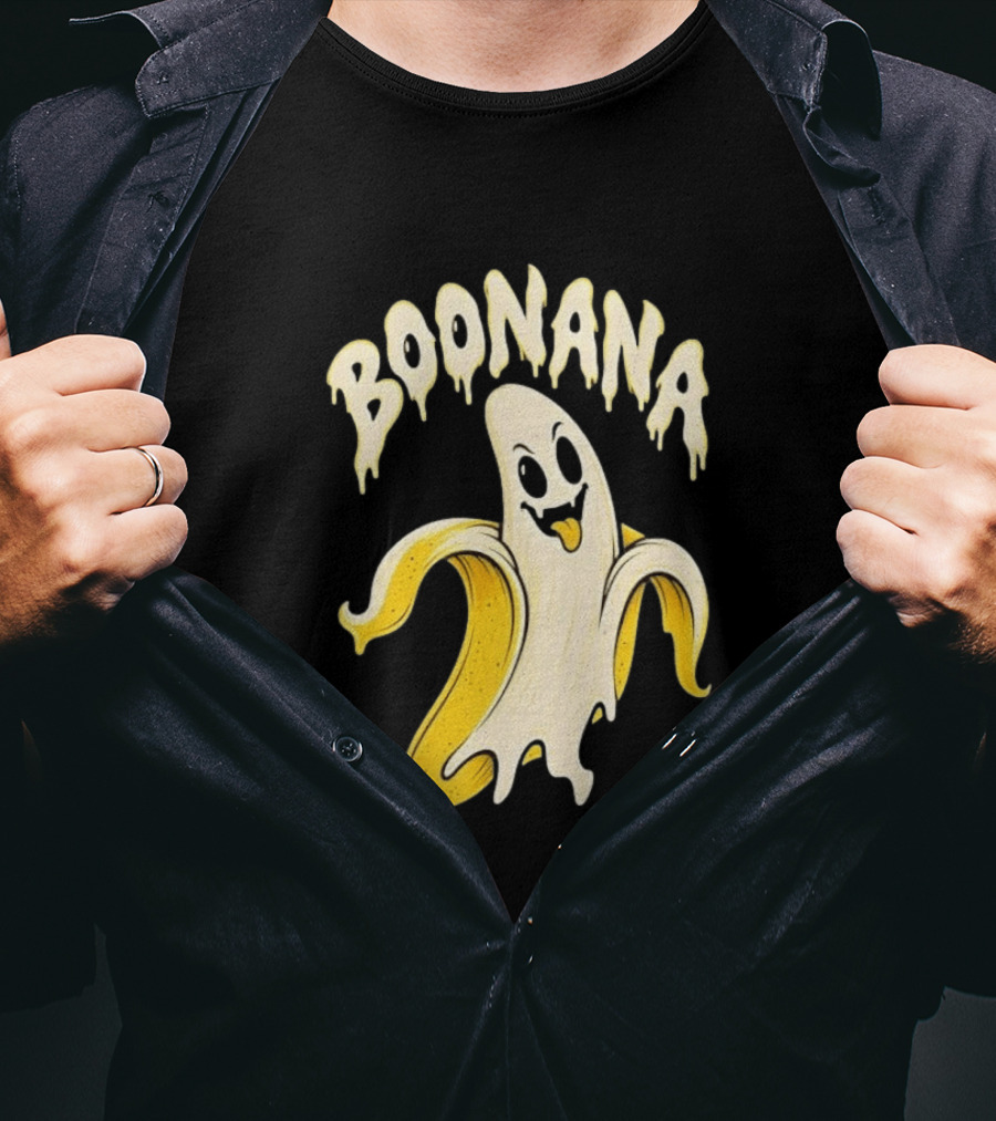 Boonana Spooky Ghost Pun Halloween Banana T-Shirt