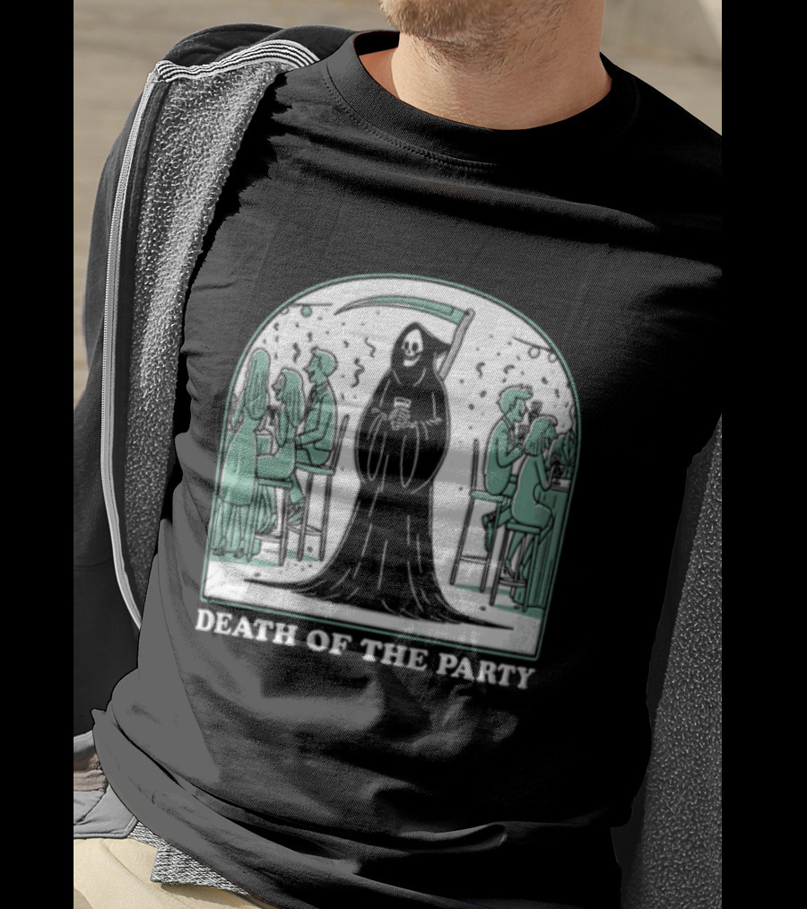 Death Of The Party Grim Reaper Halloween Gathering T-Shirt