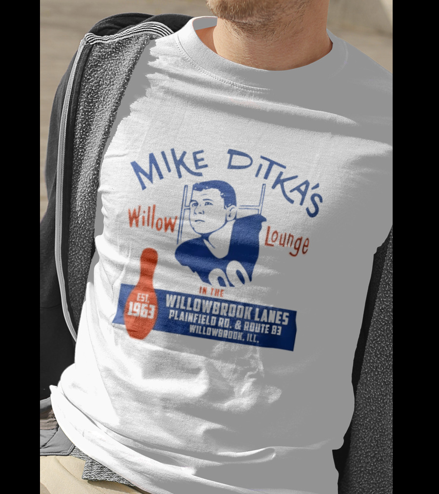 Mike Ditka's Willow Lounge Northwest Highway Chicago Retro Blue And Orange Appeal T-Shirt