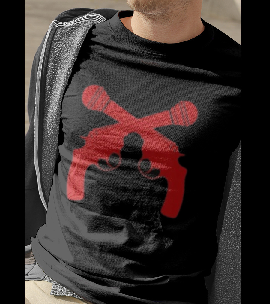Kill Tony Ask Me About My Big Joke Book Microphones Crossed With Guns T-Shirt